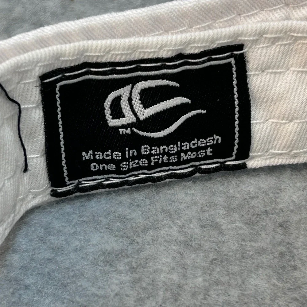 OneCommunity Logo Unisex White OC Visor Adjustable Hook Loop Strap OSFM